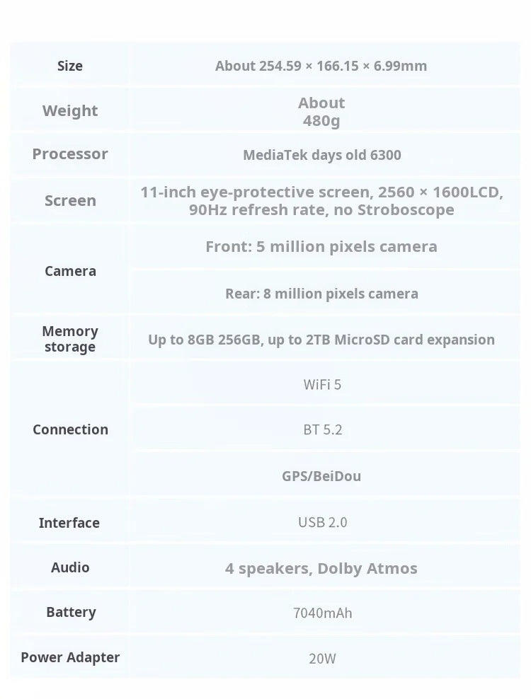 Lenovo Xiaoxin Tablet 11 (2025 Model) 11-inch Tablet PC, Student Tablet, 2-in-1 Pad, Official Genuine Product