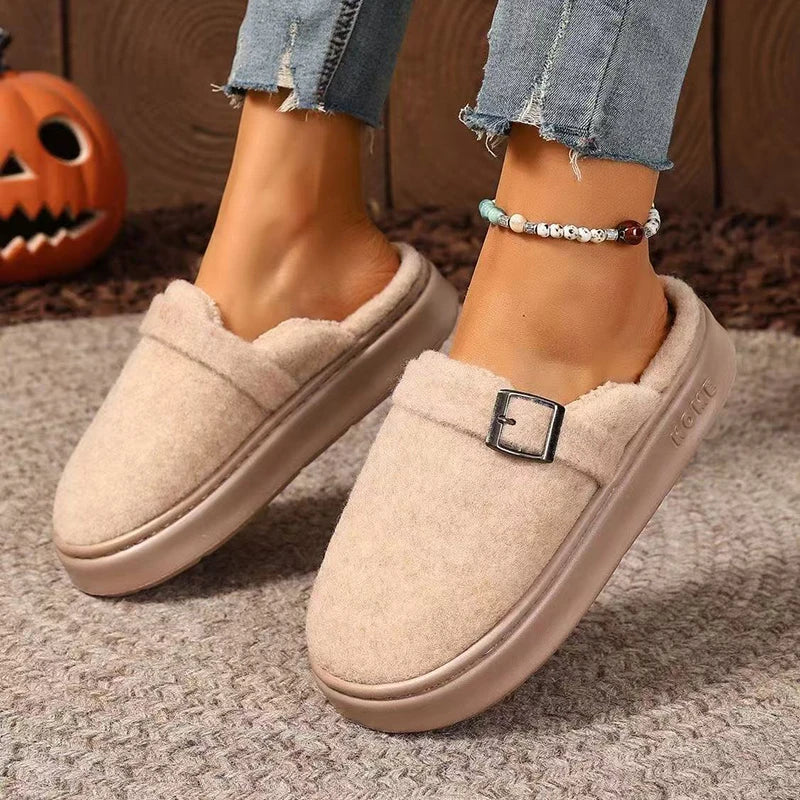 Luxury Plush Platform Slippers for Warm Indoor Comfort