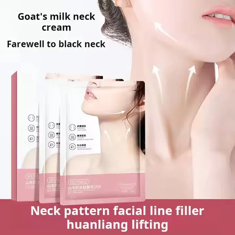 10pcs Goat Milk Neck Mask Collagen Firming Hydrating Crystal Neck Masks Skincare Nourishing Brightening Beauty Necks Skin Care