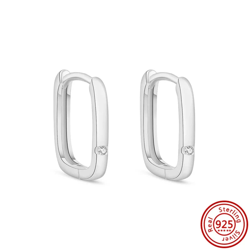 Hot Sale 925 Sterling Silver Heart Earrings Fit Original Charms Hoop Earrings For Women Girls Stud Earring Fine Jewelry Gifts