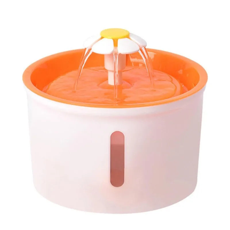 Pet Water Fountain Quiet Pump Visible Water Level 4-Layer Filter Flower Nozzle Cat Dispenser Drinking Bowl Cats Small Dogs Home