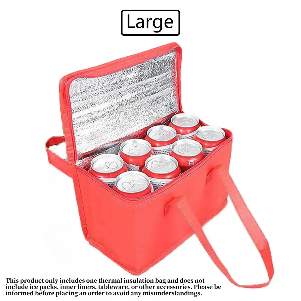 Foldable Insulated Lunch Cooler Bag Portable Thermal Food & Drink Carrier for Picnic Work Beer Delivery