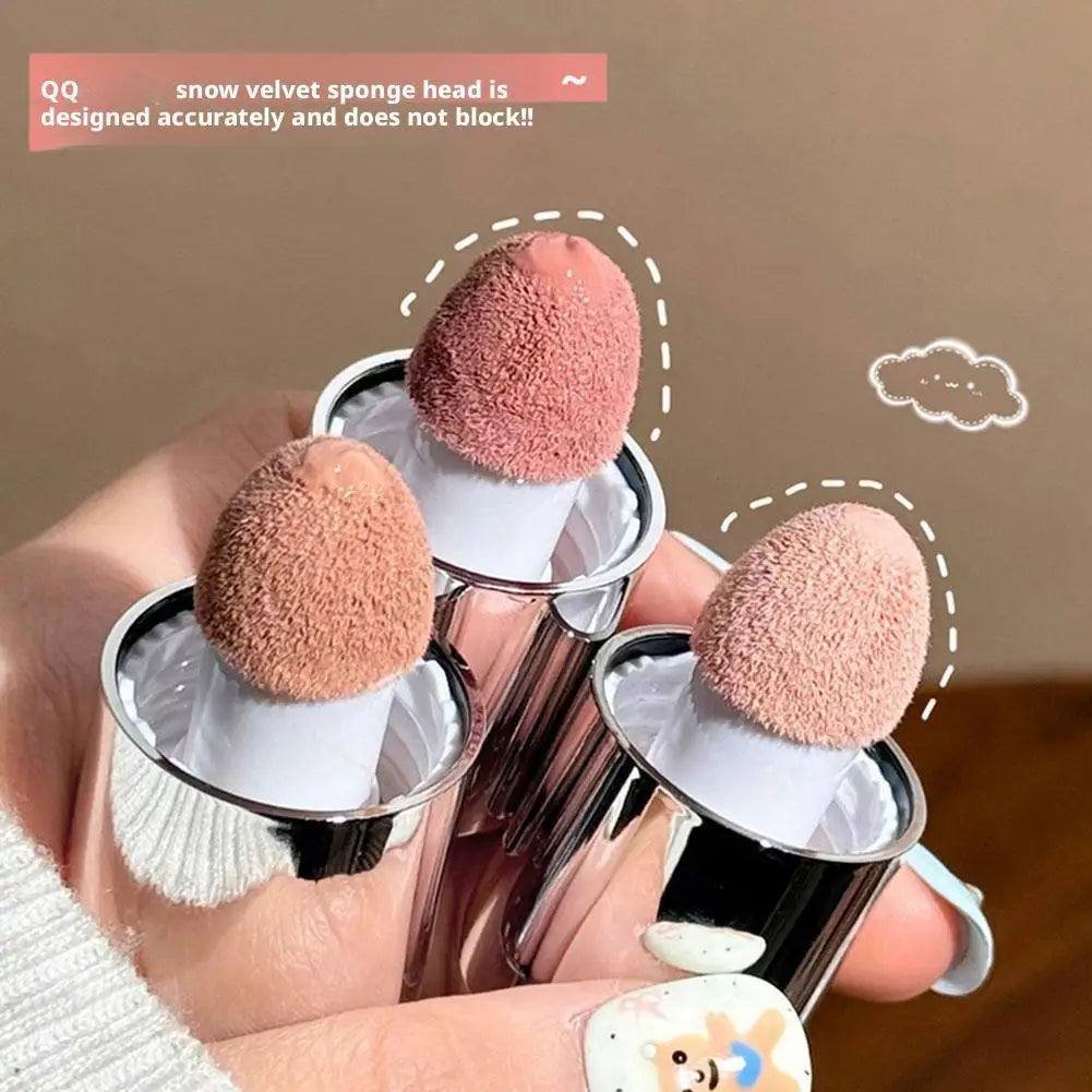 4 Colors Moisturizing Sponge Head Blusher Liquid Blush Stick Cheek Lip Milk Highlighter Natural Pink Rouge Matte Brighten Makeup