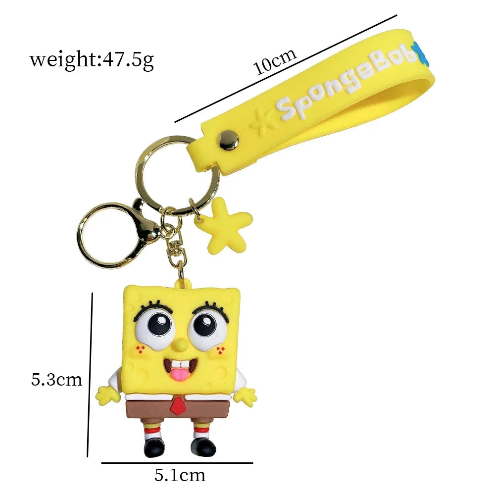 Anime Spongebob Squarepants Keychain Patrick Star Krabs Gary Sandy Kawaii Toys keychain Christmas gift bag Birthday Gift For Kid