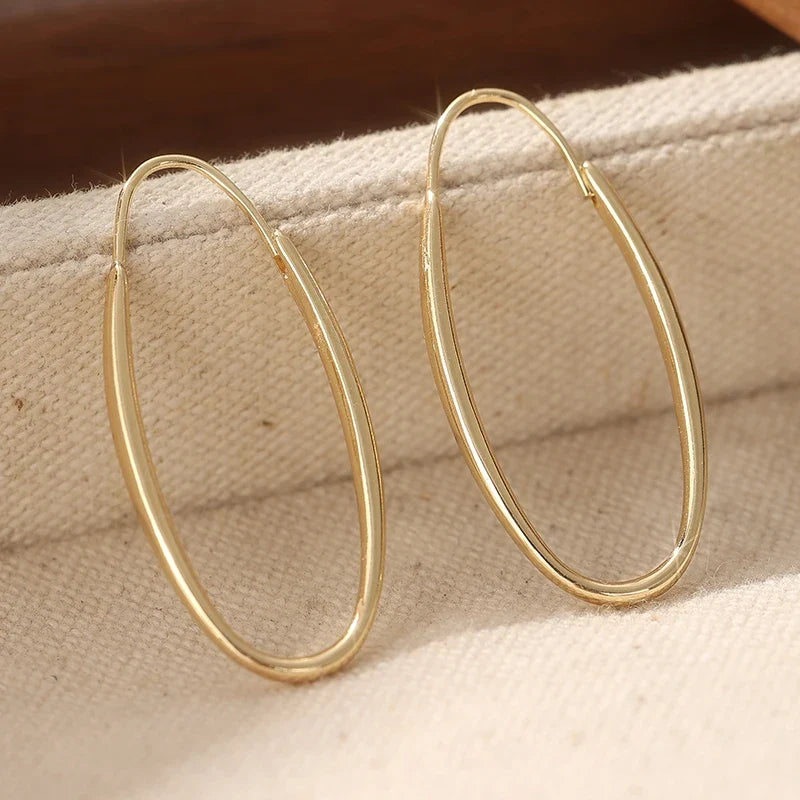 Minimalist Gold Color Dangle Women's Earrings Geometric Oval Party Daily Wear