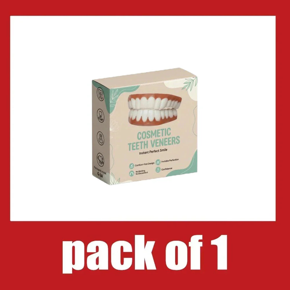 Silicone Full Dentures Natural Upper Lower False Tooth Set Portable Comfort Braces Oral Care for Men Women