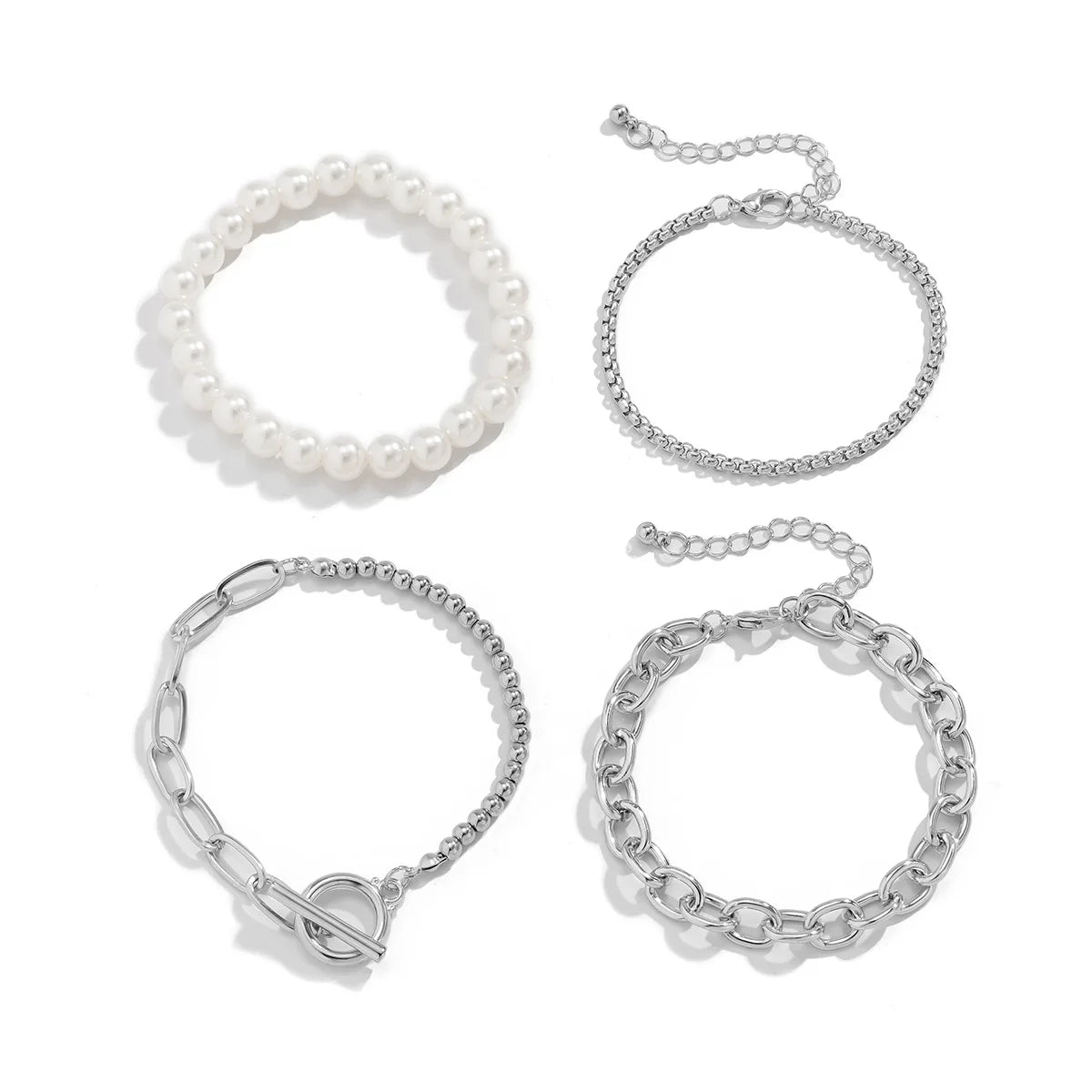 Boho Imitation Pearl Beaded Bracelet Women's Retro Fashion Creative Gold Color Beads O-Chain Bracelets Girls Birthday Jewelry