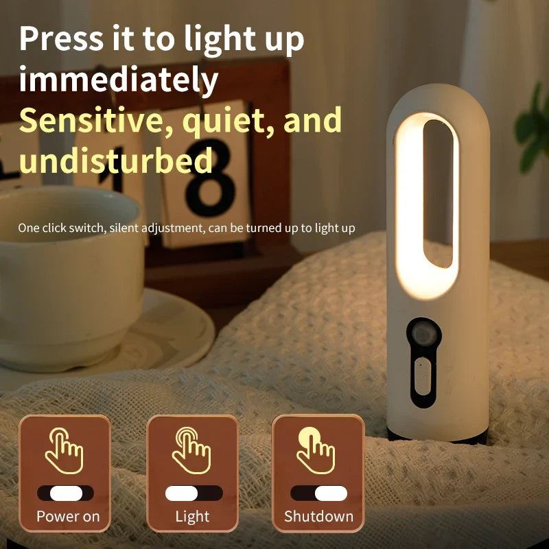 AiQUE LED Motion Sensor Night Light Portable 2 in 1 Flashlight Bedroom Bathroom Reading Camping Lighting Baby Feeding Eye Care