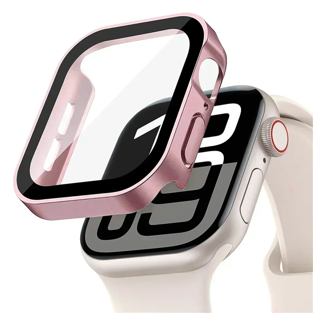 Screen Protector for Apple Watch 10 Case 46mm 42mm 45mm 44mm 41mm 40mm 44 Tempered Glass PC bumper Cover Series 7 8 9 SE 6 5 4
