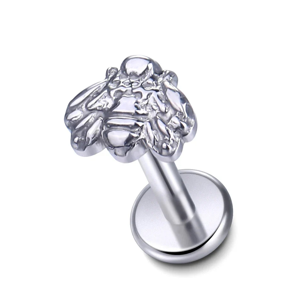 1Pc G23 Titanium Cartilage Stud Earrings for Women Lip Stud Labret Piercing Helix Daith Piercing Body Jewelry