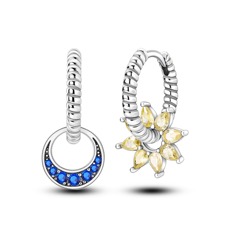 Genuine 925 Sterling Silver Love Feather Earrings Fit Original Charms Hoop For Women Girls Stud Earring Fine Jewelry Gifts