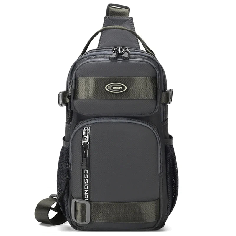 Riding backpack for men, men's chest bag, casual men's single shoulder bag, lightweight and large-capacity crossbody bag