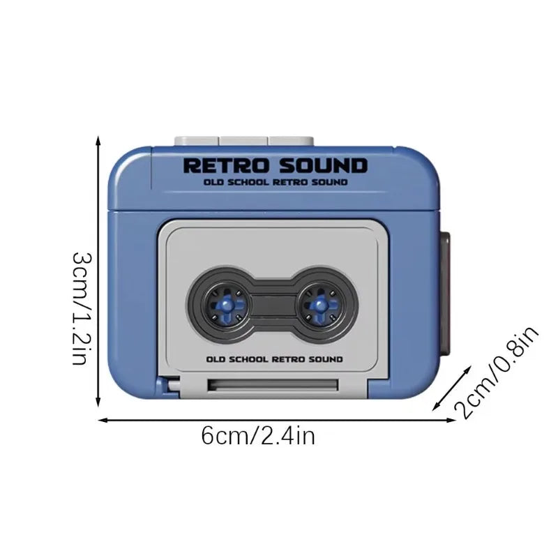 1/2Pcs Retro Tape Recorder Keychain Mini Recording Music Box Pendant Keyring Backpack Ornament Birthday Couple Personalized Gift