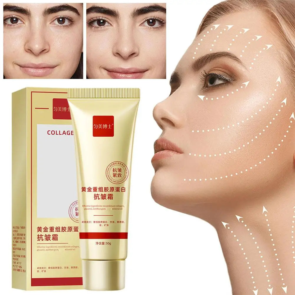 Gold Collagen Anti Wrinkle Cream Facial Tightening Moisturizing Fade Facial Fine Lines Facial Skin Care Products