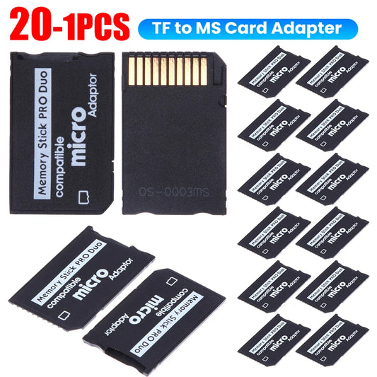 TF To MS Card Mini Memory Stick Card Adapter Plug and Play Card Reader Adapter Replacement Parts Accessories for Pro Duo