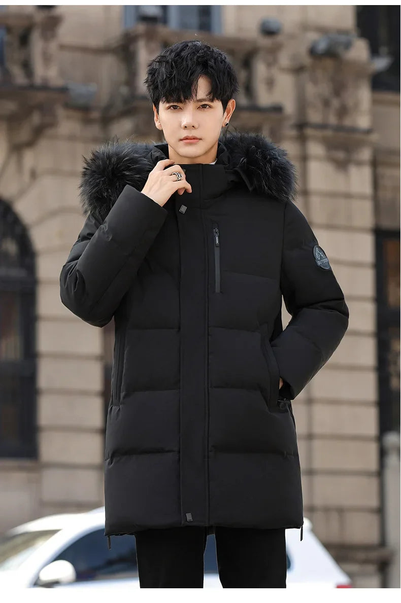 High Brand White Goose Down Jacket Coat Parka Men's Clothing Winter Padded Puffer Jackets Luxury Hooded Padding Outerwear HWY309
