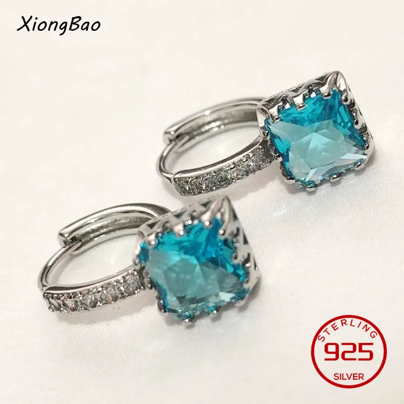 925 Sterling Silver Earrings New Women Elegant Temperament Sterling Anniversary Gift Fashion Jewelry Accessories Geometric Ears