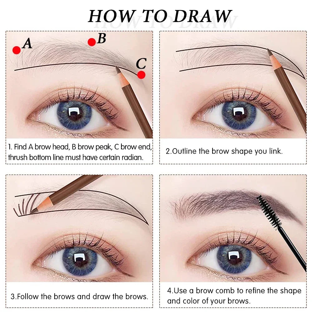 5PCS Professional Microblading Pencil Permanent Eyebrow Pencil Tattoo Waterproof Art Tint Makeup Eye Brow Pen Enhancers Cosmetic