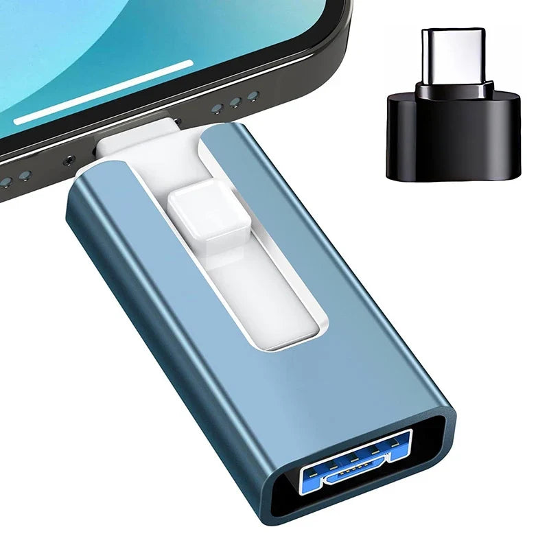 4 In1 OTG Micro USB 3.0  Flash Drive  Dual purpose Android TYPE-C Pen Drive Mobile Micro USB Memory Stick Drive Free For iPhone