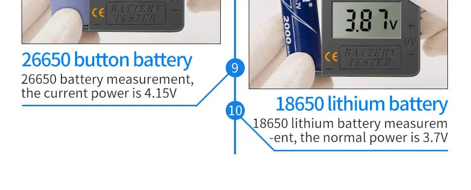 ANENG 168MAX Self Powered Digital LCD Battery Checker AA AAA C D 9V Button Cell 18650 Lithium Cell Voltage Capacity Test Tool