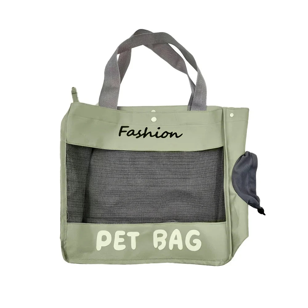 Fashion Portable Pet Tote Bag Breathable Mesh Cat Dog Shoulder Bag Outdoor Travel Handbag Small Puppy Kitten Transport Bag