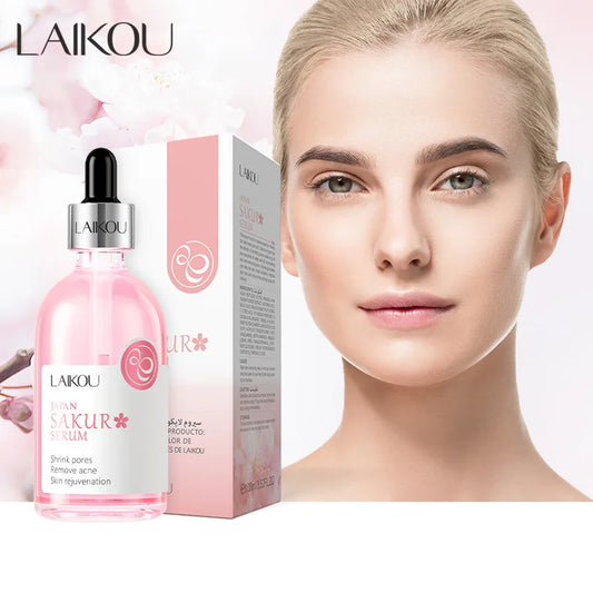 100ml LAIKOU Sakura Facial Serum Vitamin C Essence Moisturizing Firming Brightening Face Serum Beauty Facial Skin Care Products