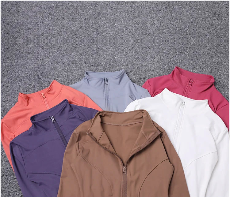 Women Sport Jacket Long Sleeve Shirt Workout Coat Gym Training Clothing Yoga Sportswear