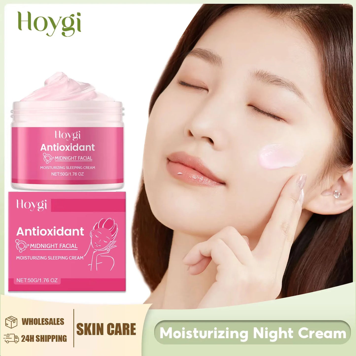 Night Face Cream Repair Damaged Skin Treatment Firming Increase Elasticity Lifting Tighten Reduce Dullness Brightening Skin Care