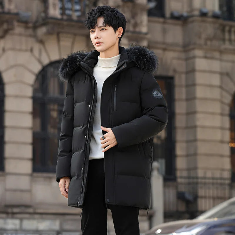 High Brand White Goose Down Jacket Coat Parka Men's Clothing Winter Padded Puffer Jackets Luxury Hooded Padding Outerwear HWY309