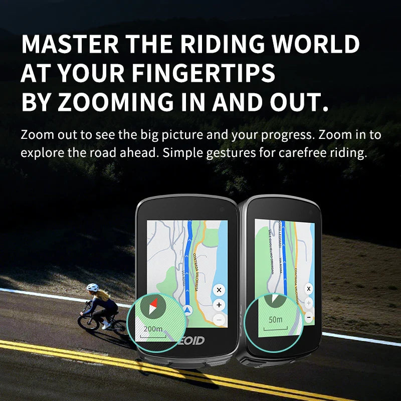 GEOID CC700 Pro Bicycle Computer 2.8-Inch Touchscreen GPS Bike Speedometer with Map Navigation for Cycling Odometer