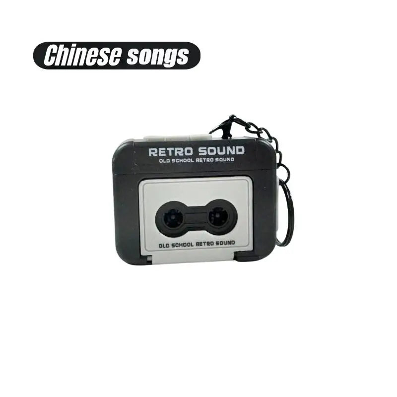 1/2Pcs Retro Tape Recorder Keychain Mini Recording Music Box Pendant Keyring Backpack Ornament Birthday Couple Personalized Gift