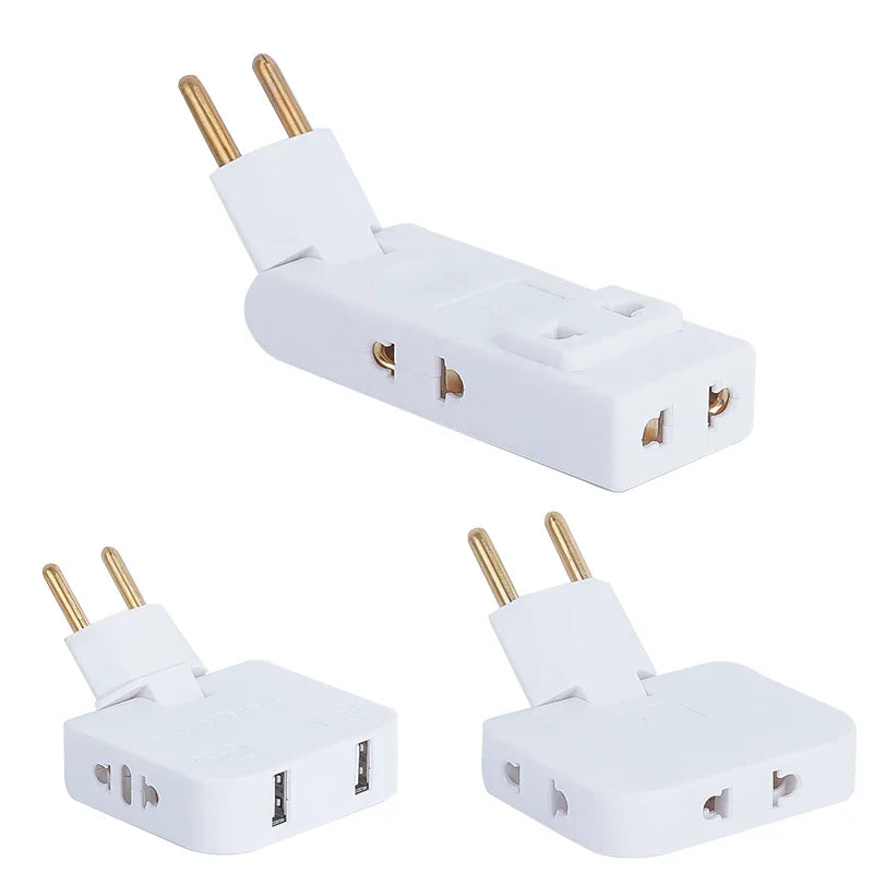 4 in 1 Wall Outlet Extension Eu Electrical Socket 180 Degree Plug Adapter Canada Mexico Travel Aadapter Portable Power Converter