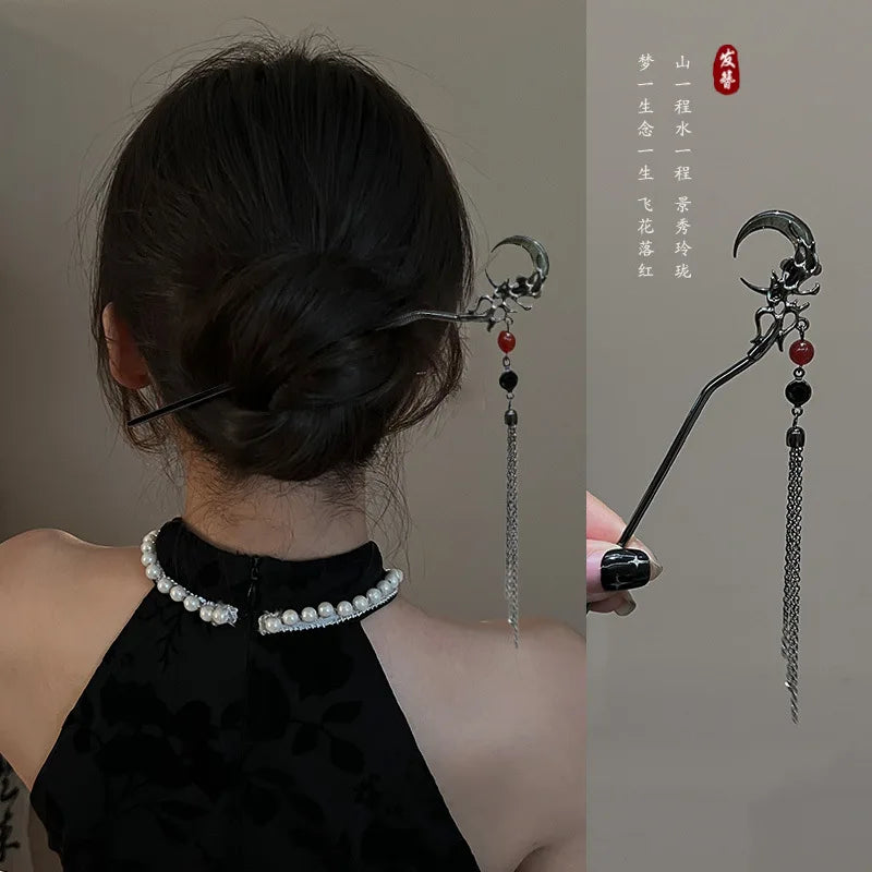 Ancient Chinese Style Elegant Butterfly Tassel Hair Stick for Women Girls Classical Hairpin Chinese Hair Accessories Jewelry