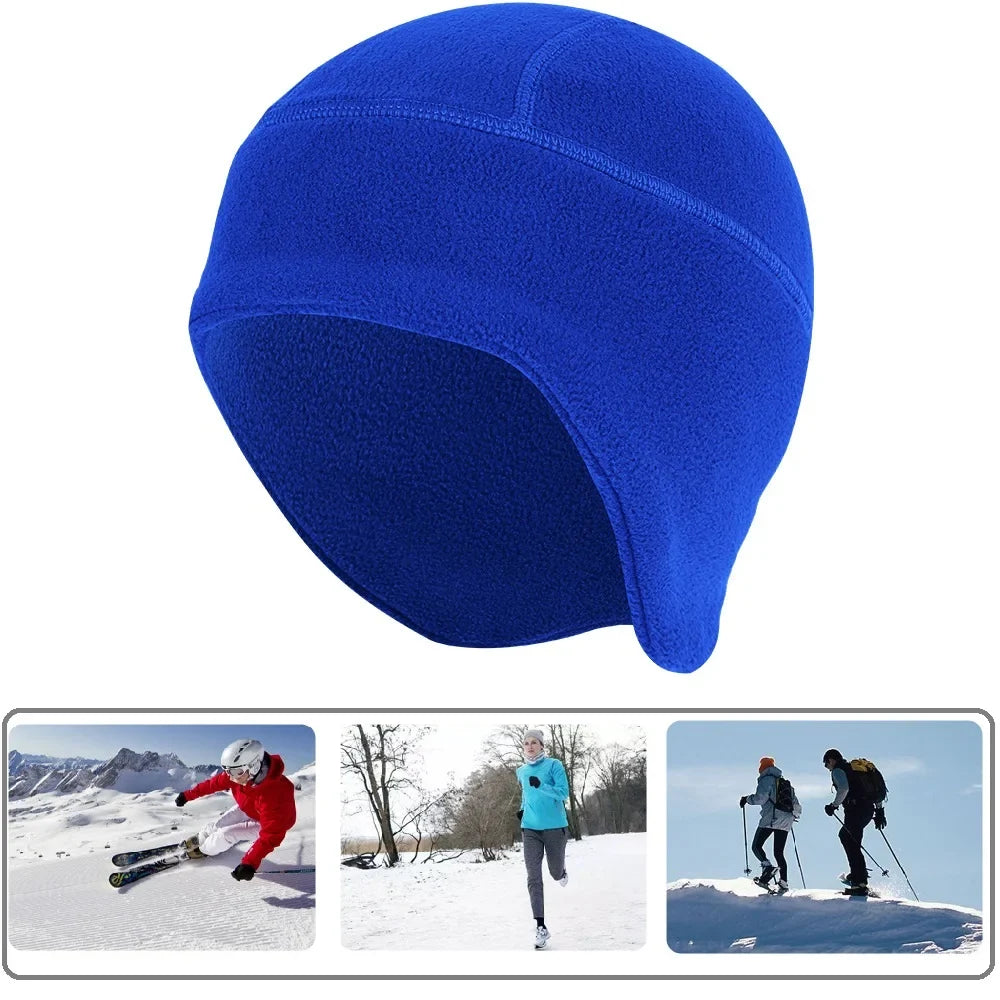 Waterproof Windproof Winter Warm Knit Beanie Fishing Hat Cap, Slouchy Soft Black Headwear Great for Winter Ski Walking Running
