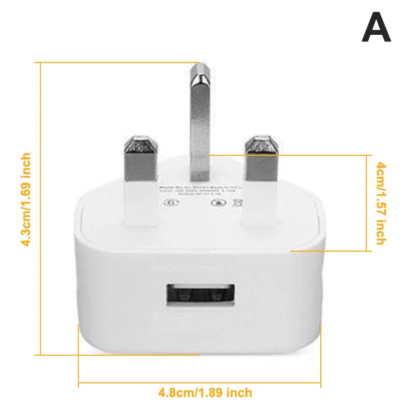 Latest 5V/2.1A Dual USB Port Fast Charger Universal UK Mains 3 Pin Plug Wall Charger Adapter USB Charging For Phone Tablet