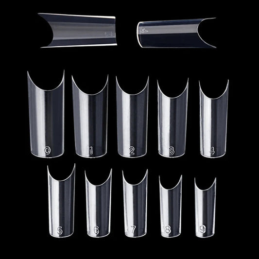 500 Pcs Curved C Fake Nail New Materials Top Quality Full Cover Nails Tips Transparent Gel Para Unha False Nails Beauty Products