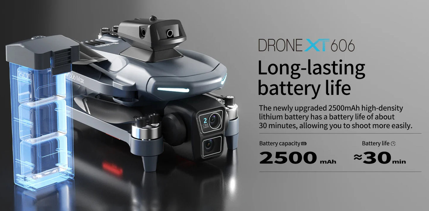 Lenovo XT606 GPS Drone 4K Professional  8K HD Dual Camera Gimbal  360°Obstacle Avoidance Brushless RC Quadcopter Dron toys