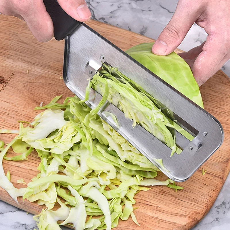 Stainless Steel Cabbage Shredder Slicer with Dual Blades, Handheld Vegetable Shredding Tool for  Salad Making Kitchen