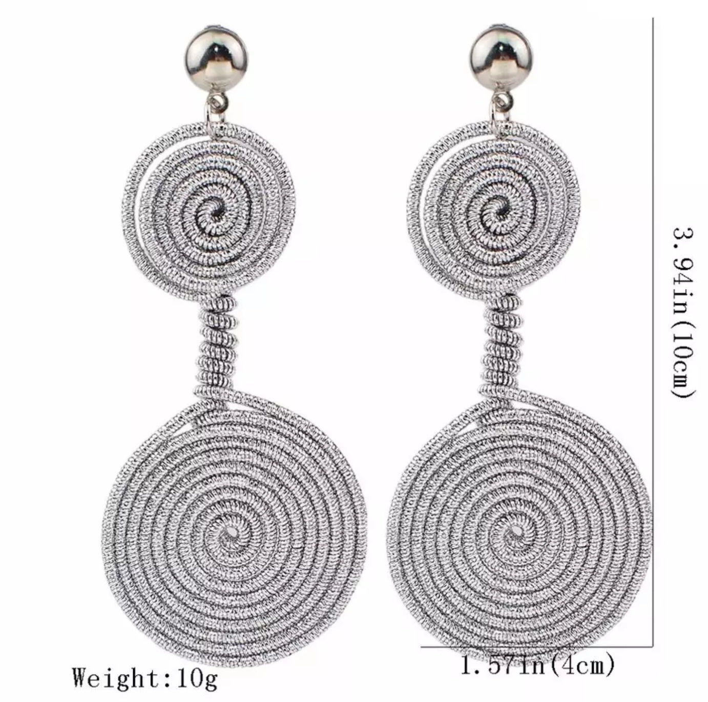 Spiral Wire Wrapping Double Circle Drop Earrings Earrings