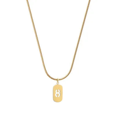 Stainless Steel Angel Number Necklace 0 1 2 3 4 5 6 7 8 9 Rectangle For Women Men Hollow Lucky Number Chain Necklaces Jewelry