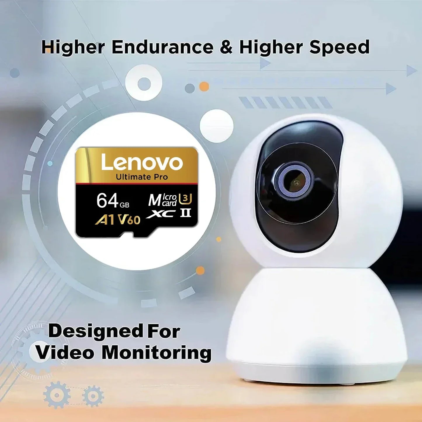Lenovo 1TB Memory Card Stable Performance for Camera Surveillance Devices High Speed Micro TF SD Memory Card 512GB 256GB 128GB