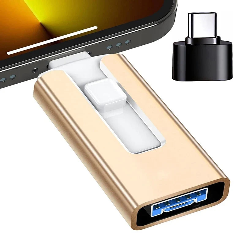 4 In1 OTG Micro USB 3.0  Flash Drive  Dual purpose Android TYPE-C Pen Drive Mobile Micro USB Memory Stick Drive Free For iPhone