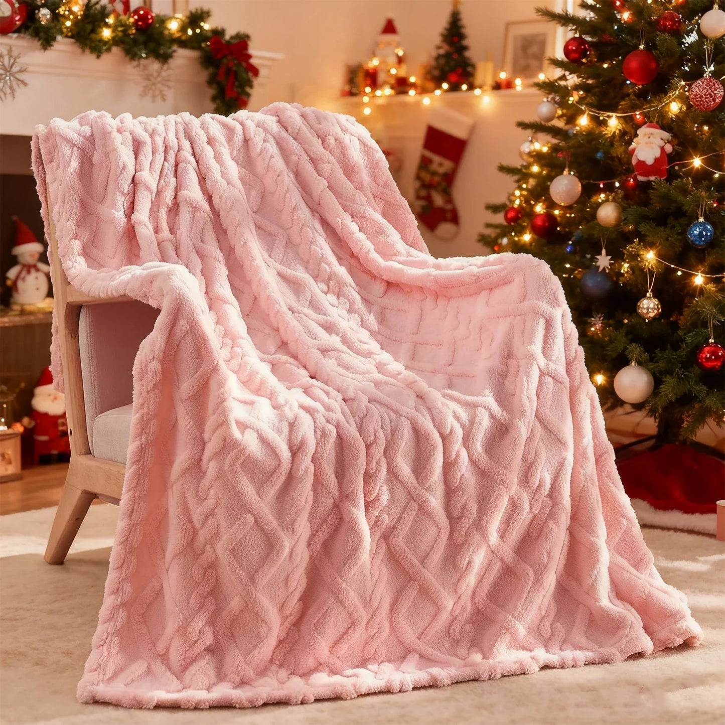 1pc Luxurious Fleece Blanket - Ultra-Soft 3D Plush Dense Weave, For Christmas , All-Season Cozy Flannel Throw Best Price In  EU