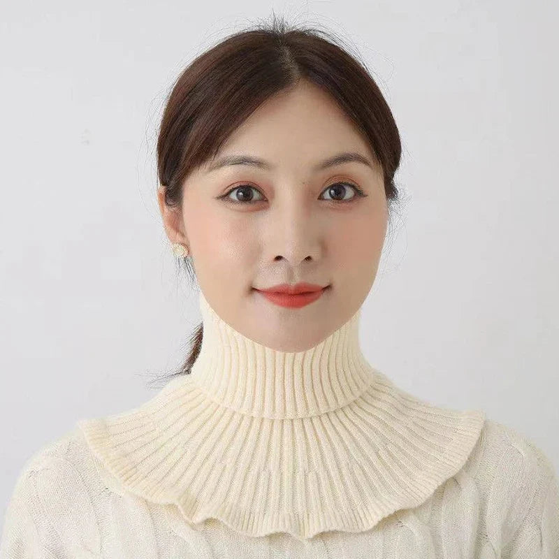 Warm Knitted Fake Collar Women Thicken Turtleneck Ruffles False Collars Detachable Neck Guard Winter Windproof Fake Collar