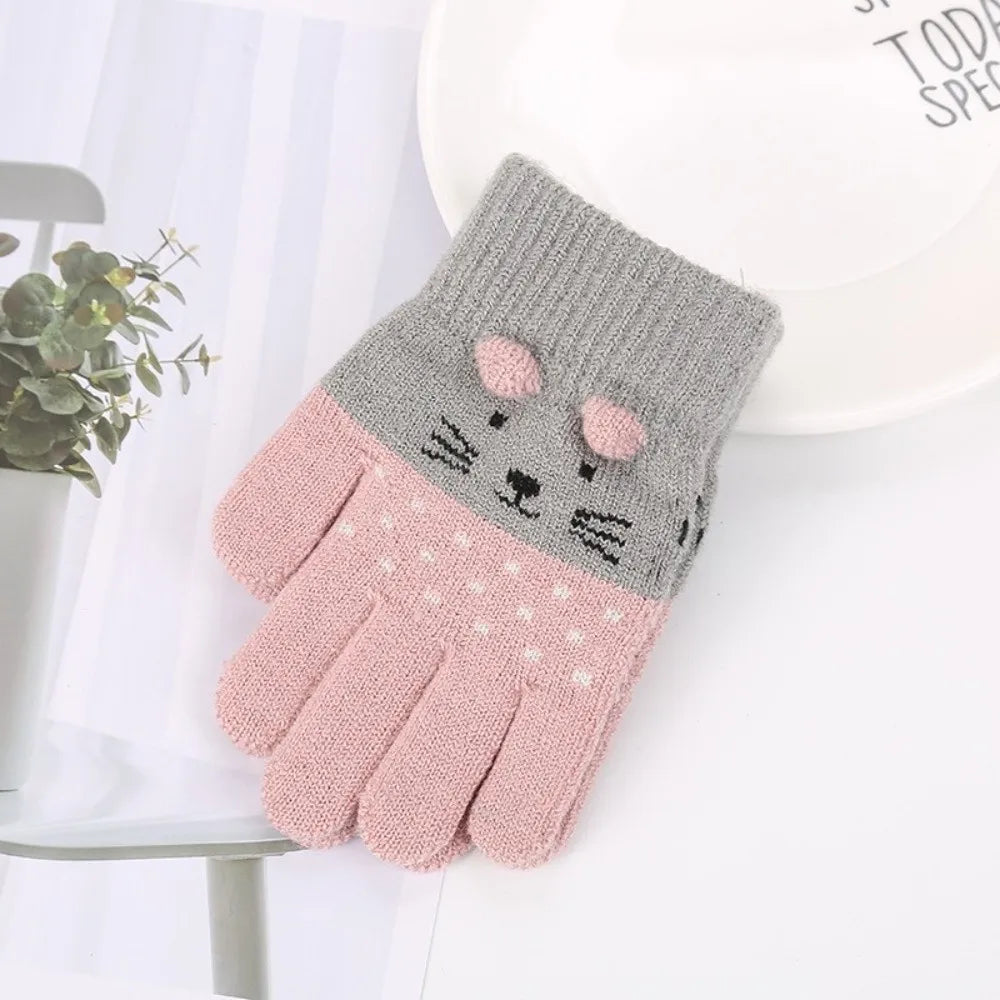 3- 10Years Old Fashion Warm Winter Gloves Coldproof Candy Color Children Mittens Soft Elastic Gloves Outdoor