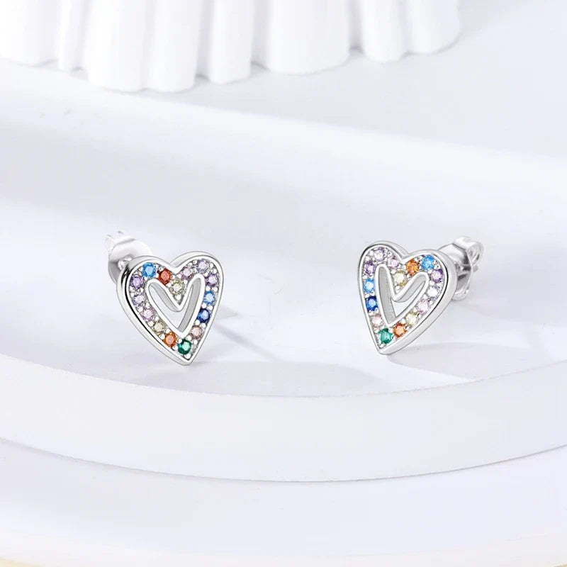 Original 925 Sterling Silver Colorful Cute Animal Pet Stud Earrings For Women Collocation For Girlfriend Birthday Gift