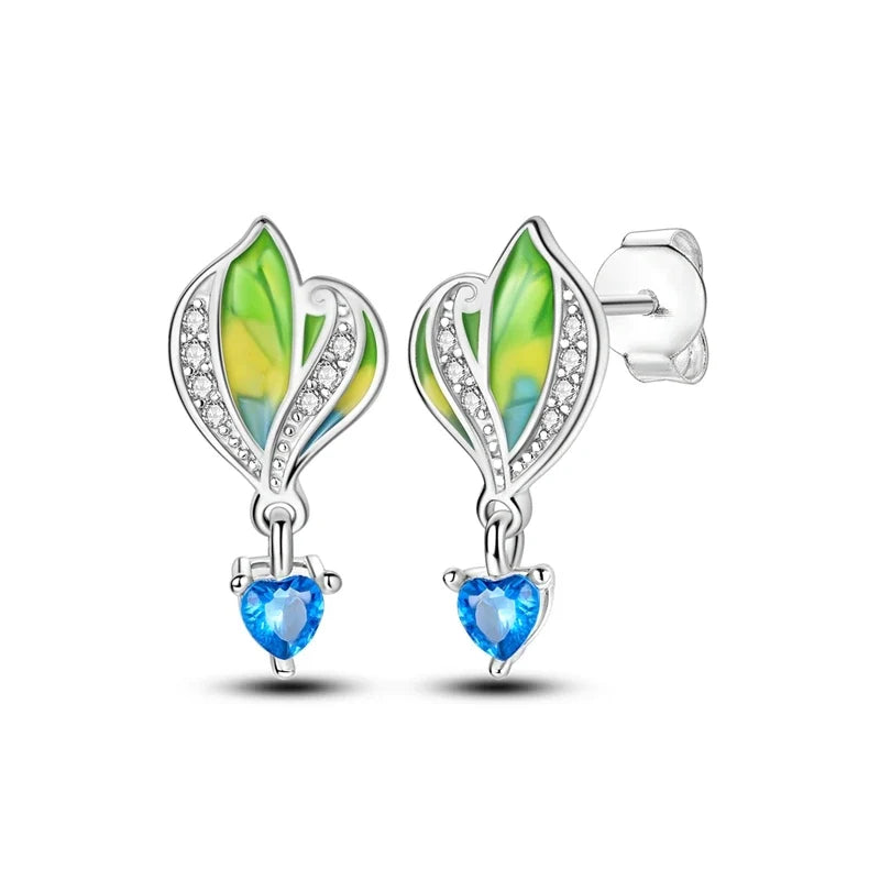 Original 925 Sterling Silver Colorful Cute Animal Pet Stud Earrings For Women Collocation For Girlfriend Birthday Gift