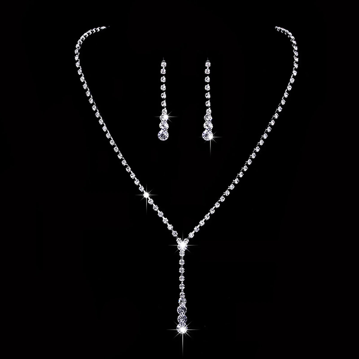 Women's Necklace Earrings Set Zircon Dangle Earrings Set Exquisite Wedding Party Jewelry Set for Anniversary Mother's Day Gift