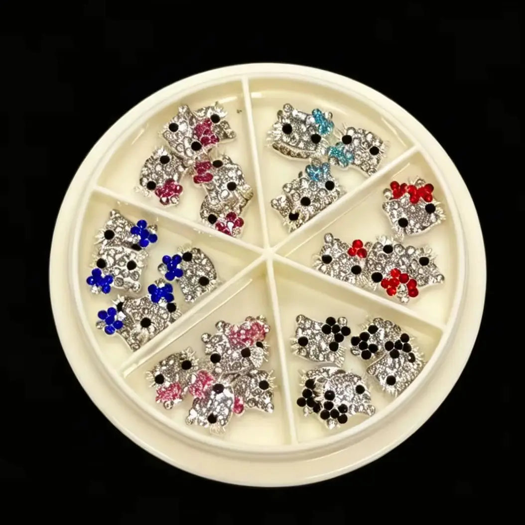 50Pcs Leopard Sanrio 3D Resin Nail Charms Mixed Kuromi My Melody Kitty Nail Parts DIY Manicure Decor Accessories