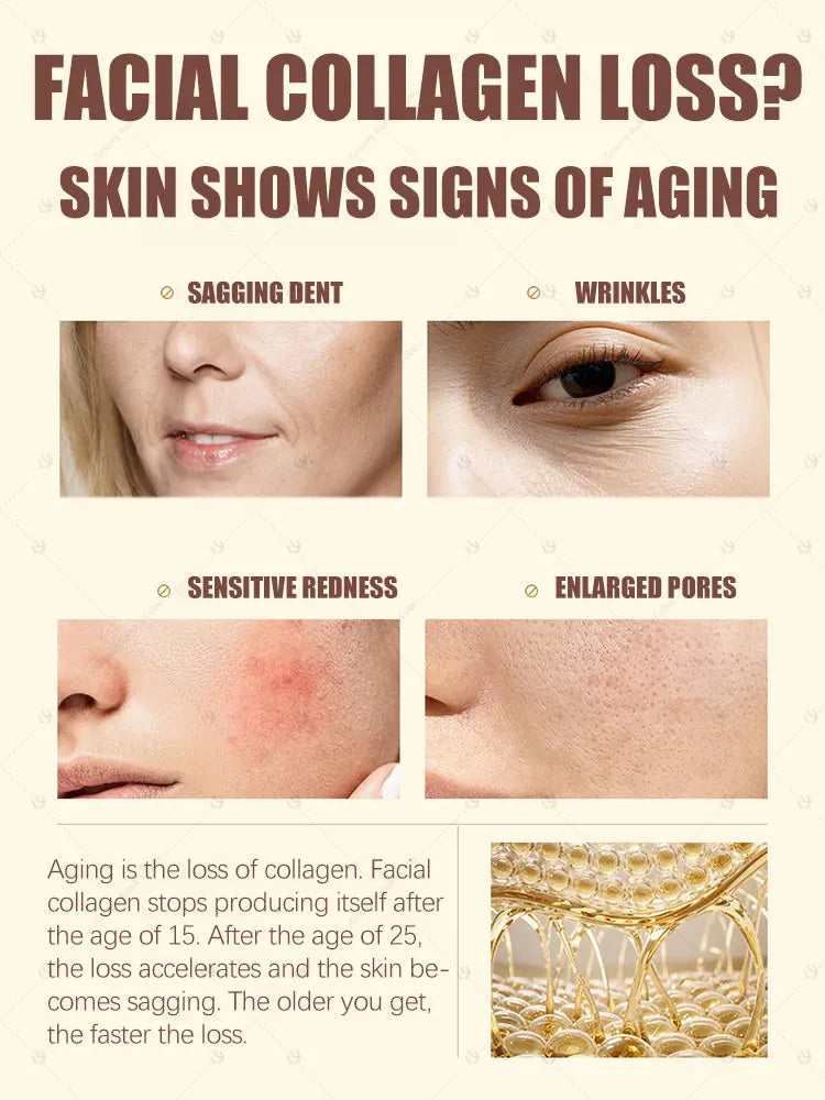Collagen Peptide Serum for Face Hydrating Skin Renewal Essence Smooth Looking Skin Beauty Treatment.Unisex